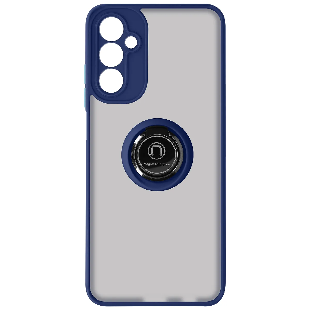 Avizar Bleu Coque Pour Samsung Galaxy A14 5G Et 4G Bi-Matière Bague Métallique Support Vidéo