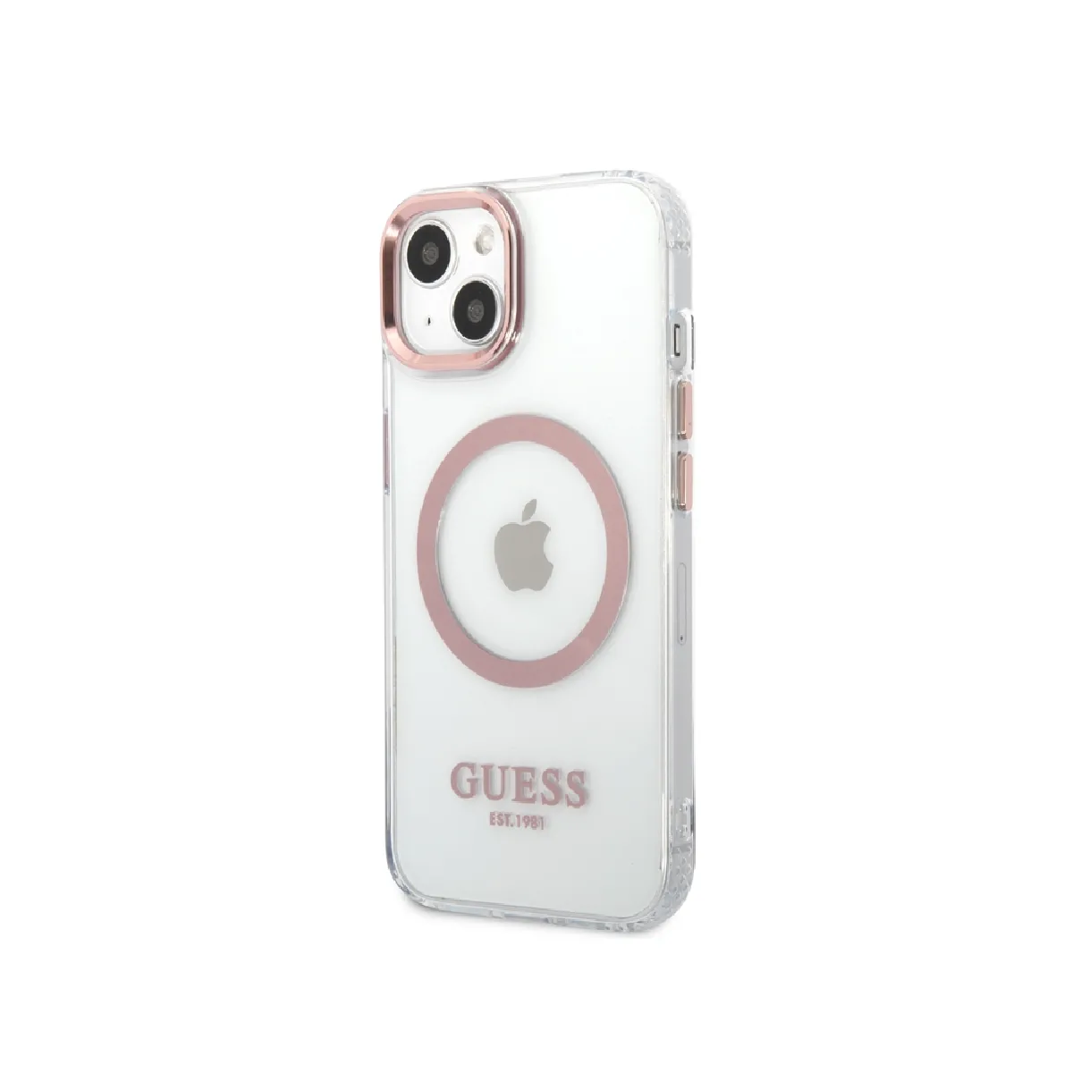 Guess Coque Magsafe Pour Apple Iphone 14 Plus Tpu Gold Outline Transparent