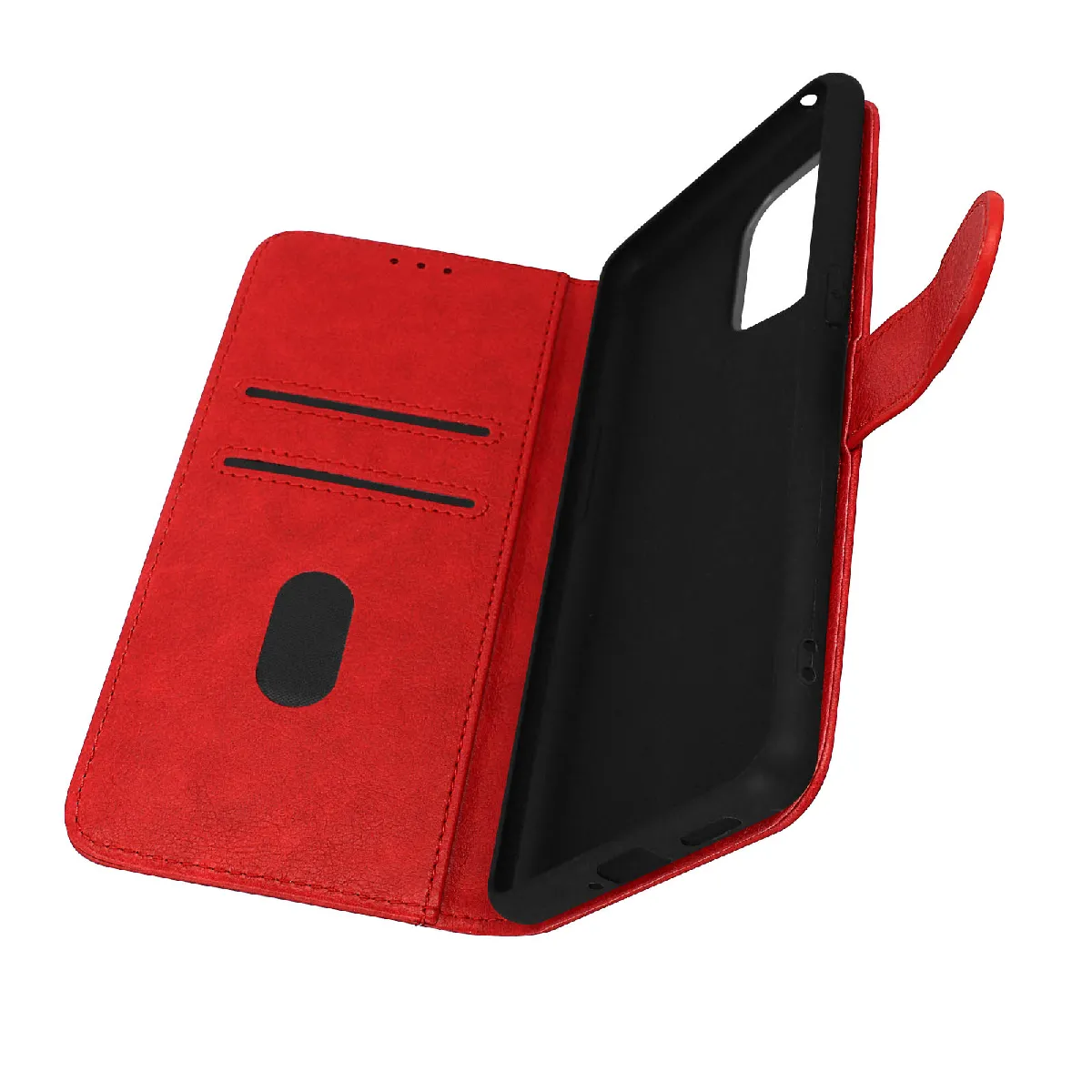 Avizar Rouge Étui Pour Oppo Find X5 Clapet Portefeuille Fonction Support Vidéo