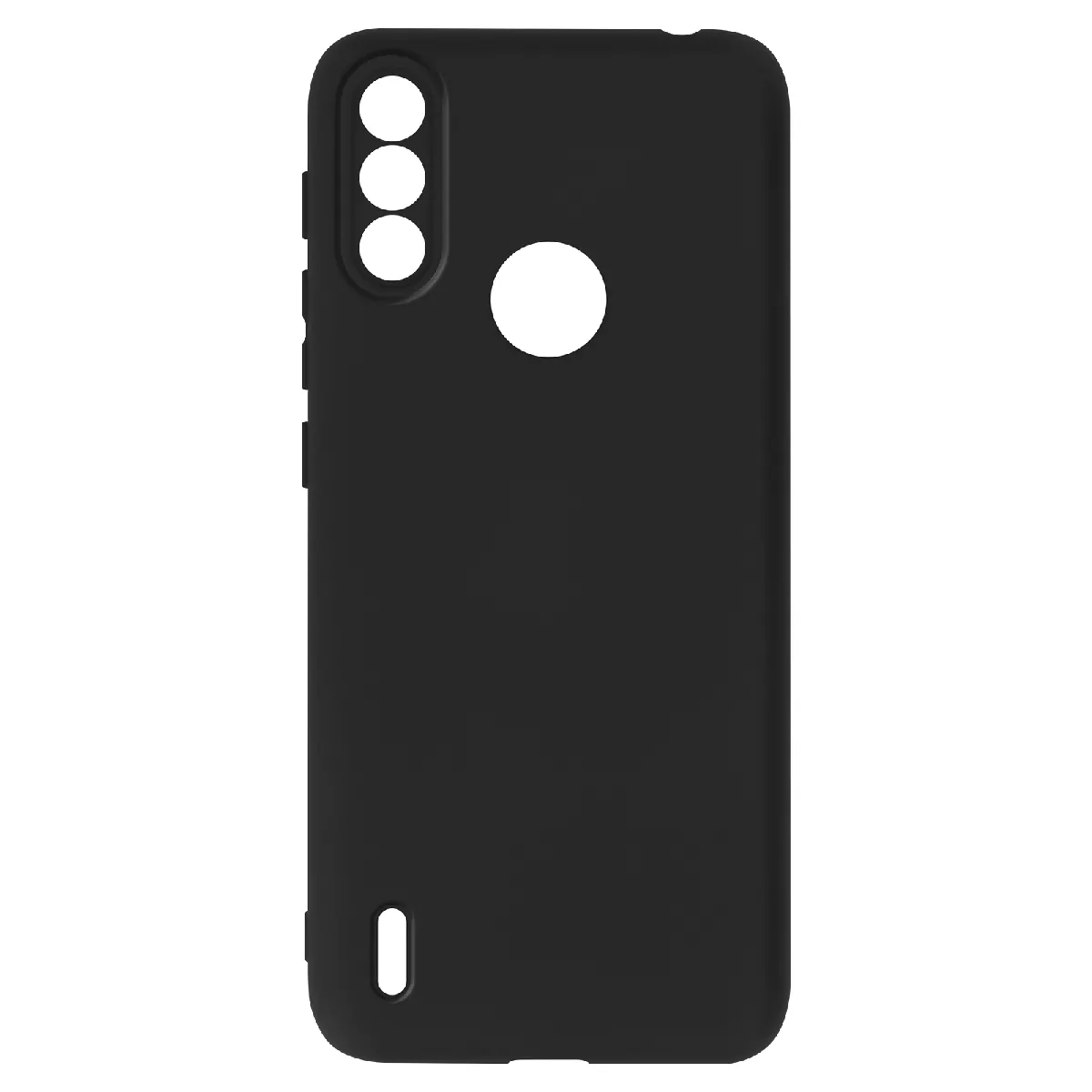 Avizar Noir Coque Motorola Moto E7i Silicone Semirigide Finition Soft Touch Fine