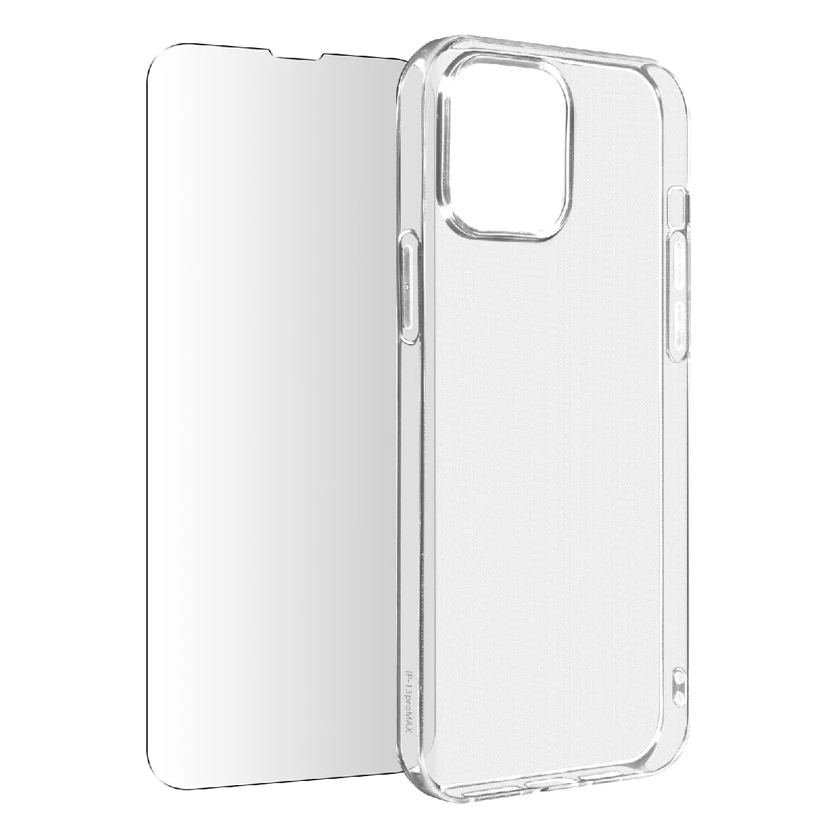 Avizar Coque Iphone 13 Mini Silicone & Film Verre Trempé 9H Transparent