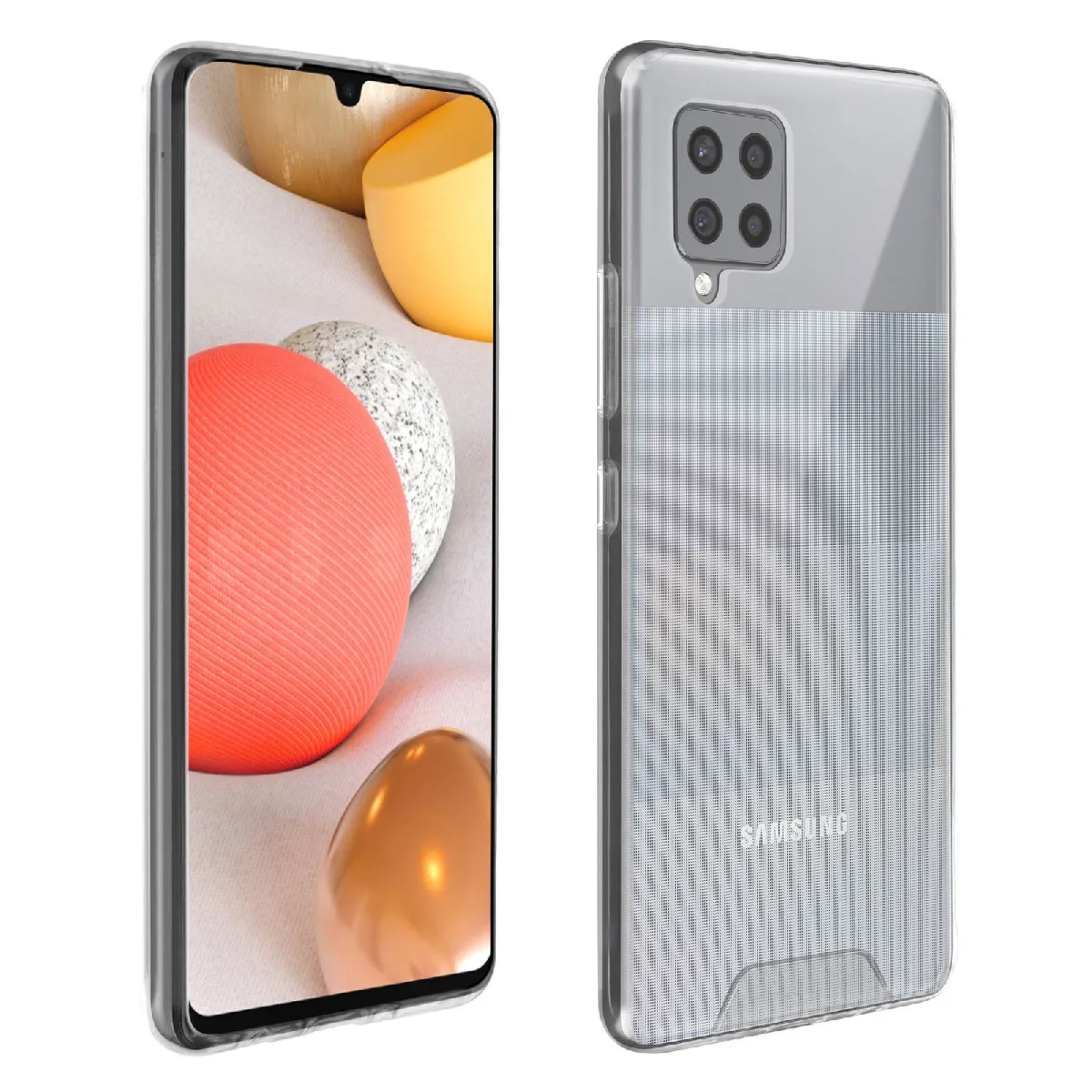 Avizar Coque Samsung Galaxy A42 5G Coins Bumper Antichoc Collection Cristal Transparent