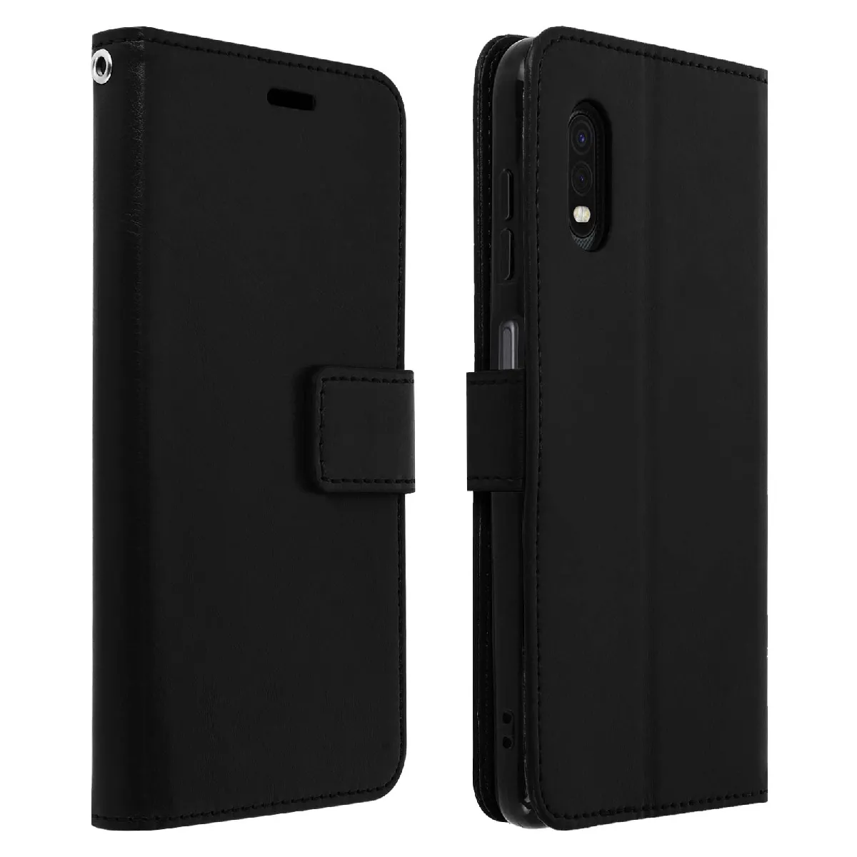 Avizar Noir Housse Pour Samsung Galaxy Xcover Pro Étui Folio Porte-Carte Fonction Support Vintage