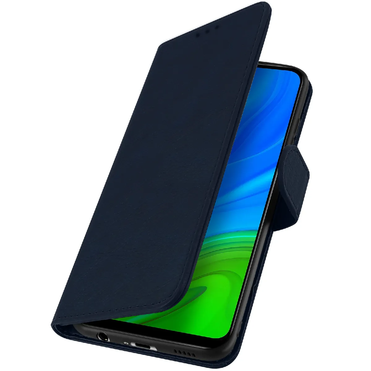 Avizar Bleu Étui Pour Huawei P Smart 2020 Clapet Portefeuille Support Vidéo Nuit