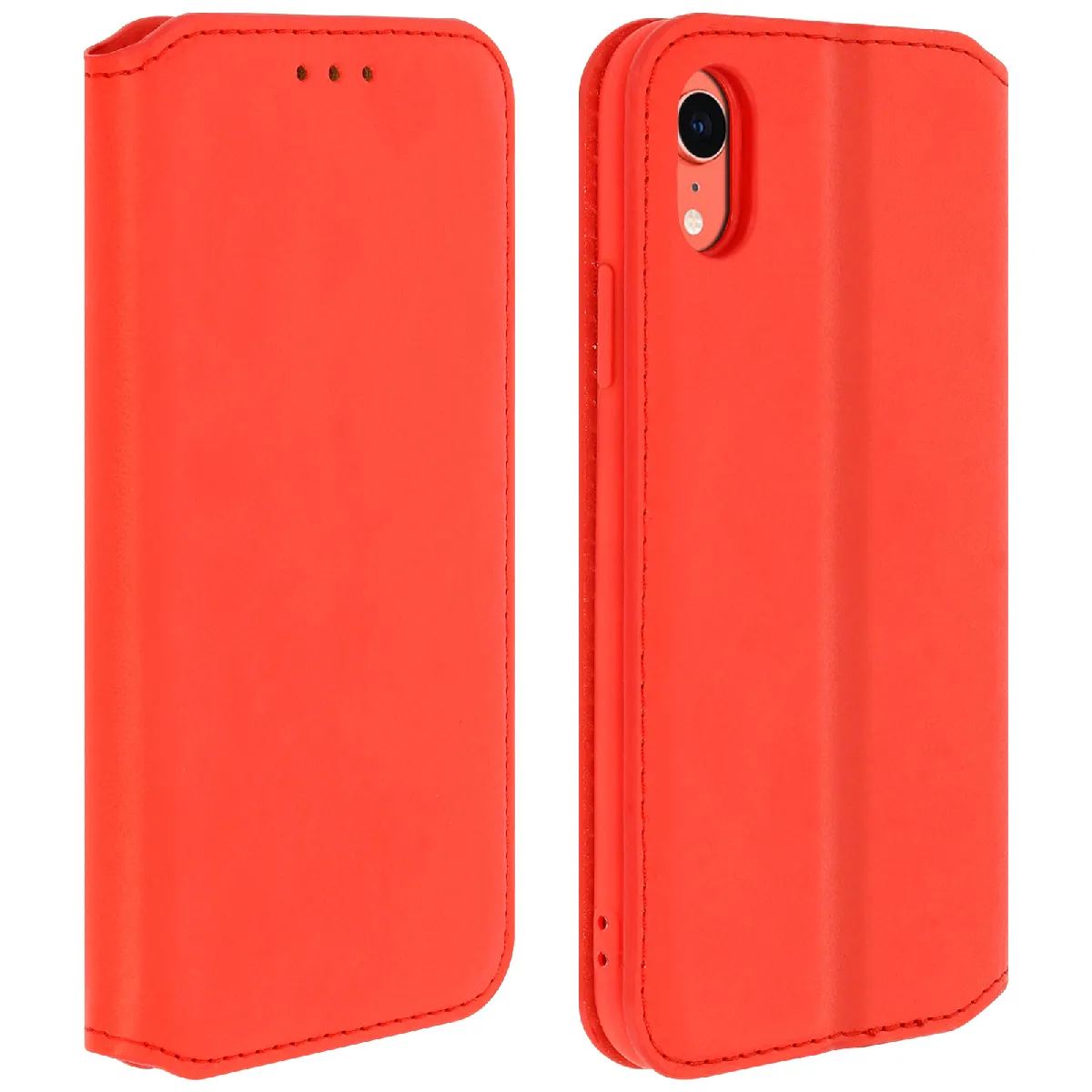 Avizar Rouge Housse Pour Iphone Xr Étui Folio Portefeuille Fonction Support