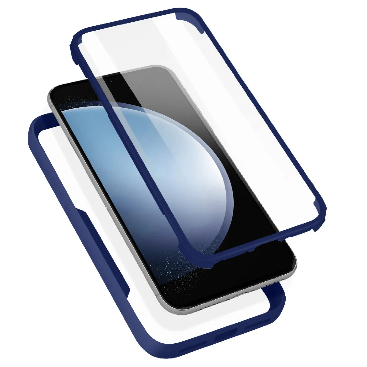 Avizar Bleu Coque Intégrale Pour Samsung Galaxy A03 Dos Plexiglas Et Avant Polymère