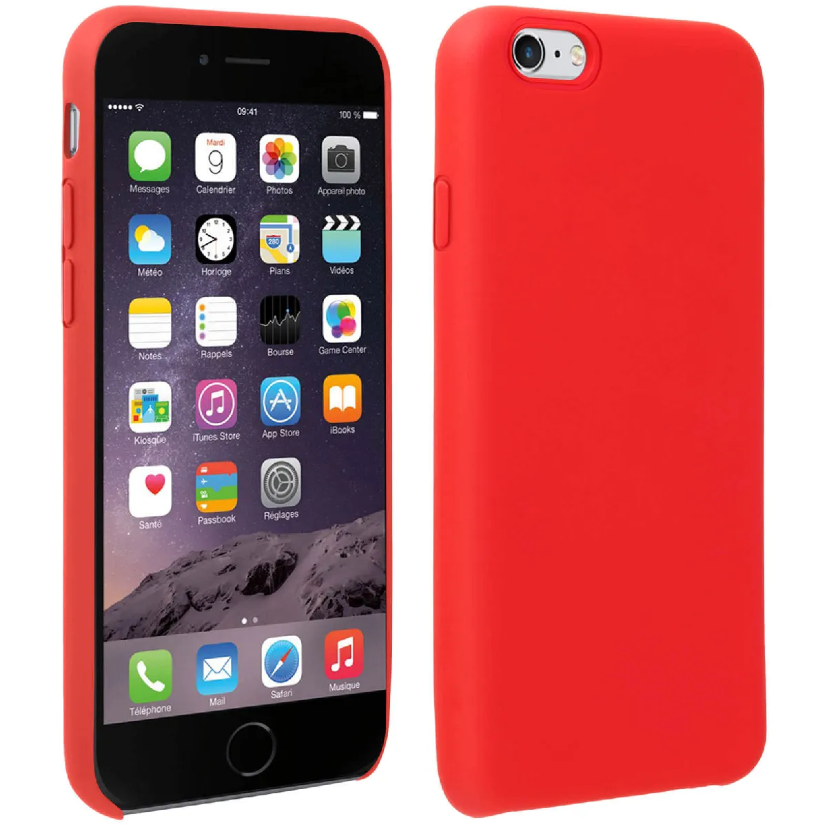 Avizar Rouge Coque Pour Iphone 6 Et 6S Silicone Semi-Rigide Mat Finition Soft Touch