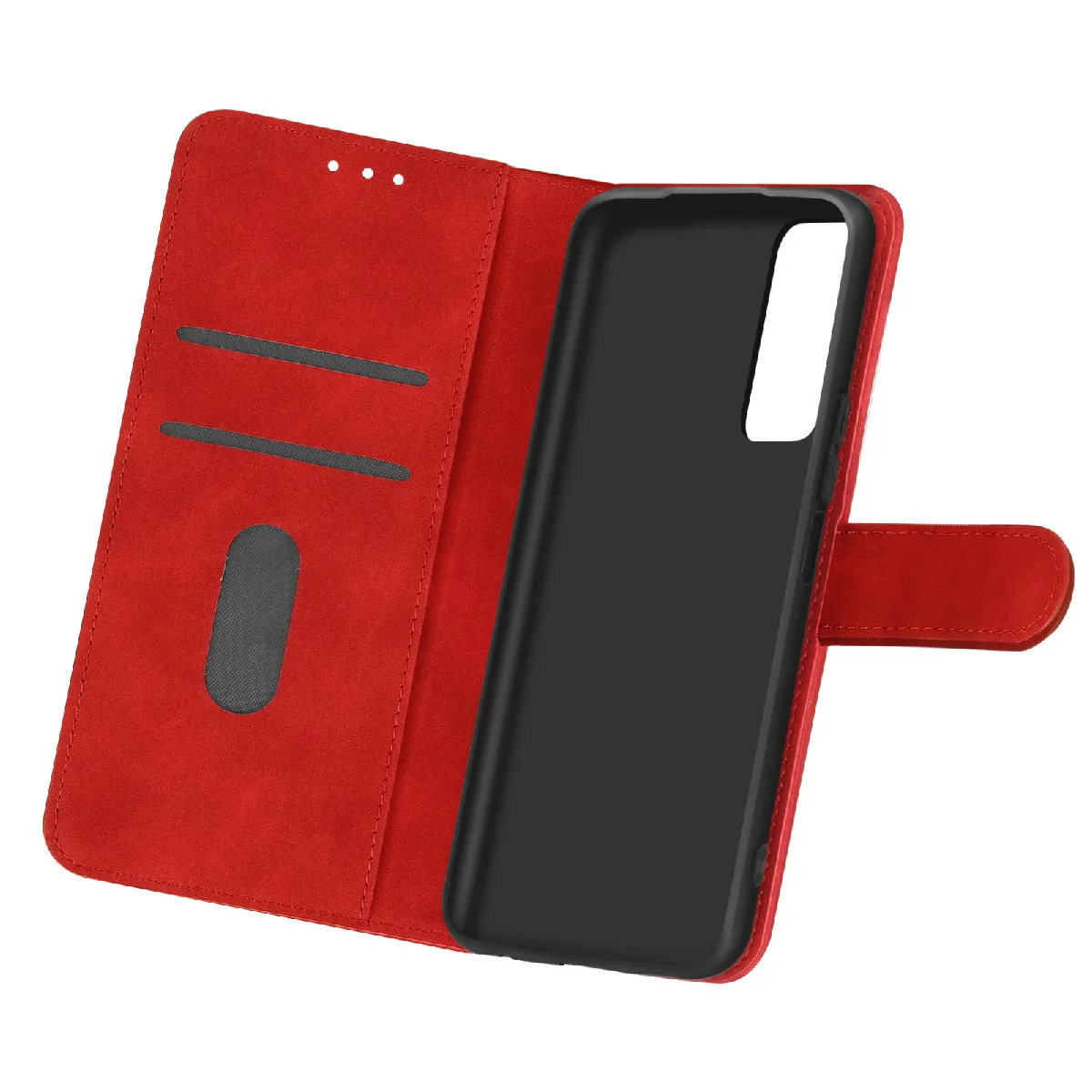 Avizar Rouge Étui Pour Samsung Galaxy A03s Clapet Portefeuille Fonction Support Vidéo
