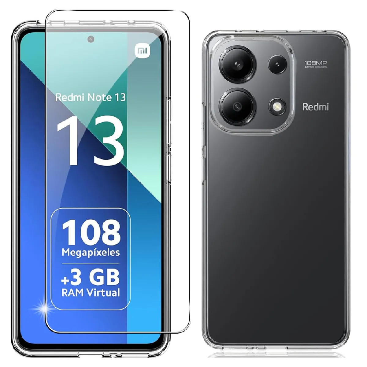 Xeptio Coque Tpu Avec Protection D'écran En Verre Trempé Xiaomi Redmi Note 13 4G