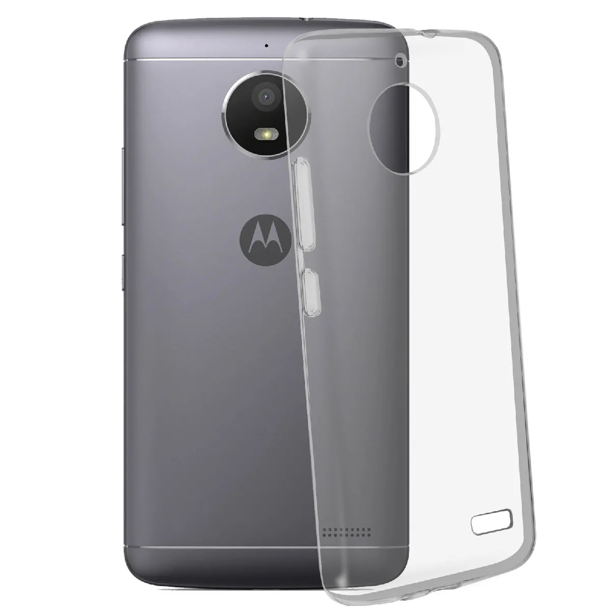 Avizar Coque Motorola Moto E4 Coque Souple Silicone Gel Coin Renforcée Transparent