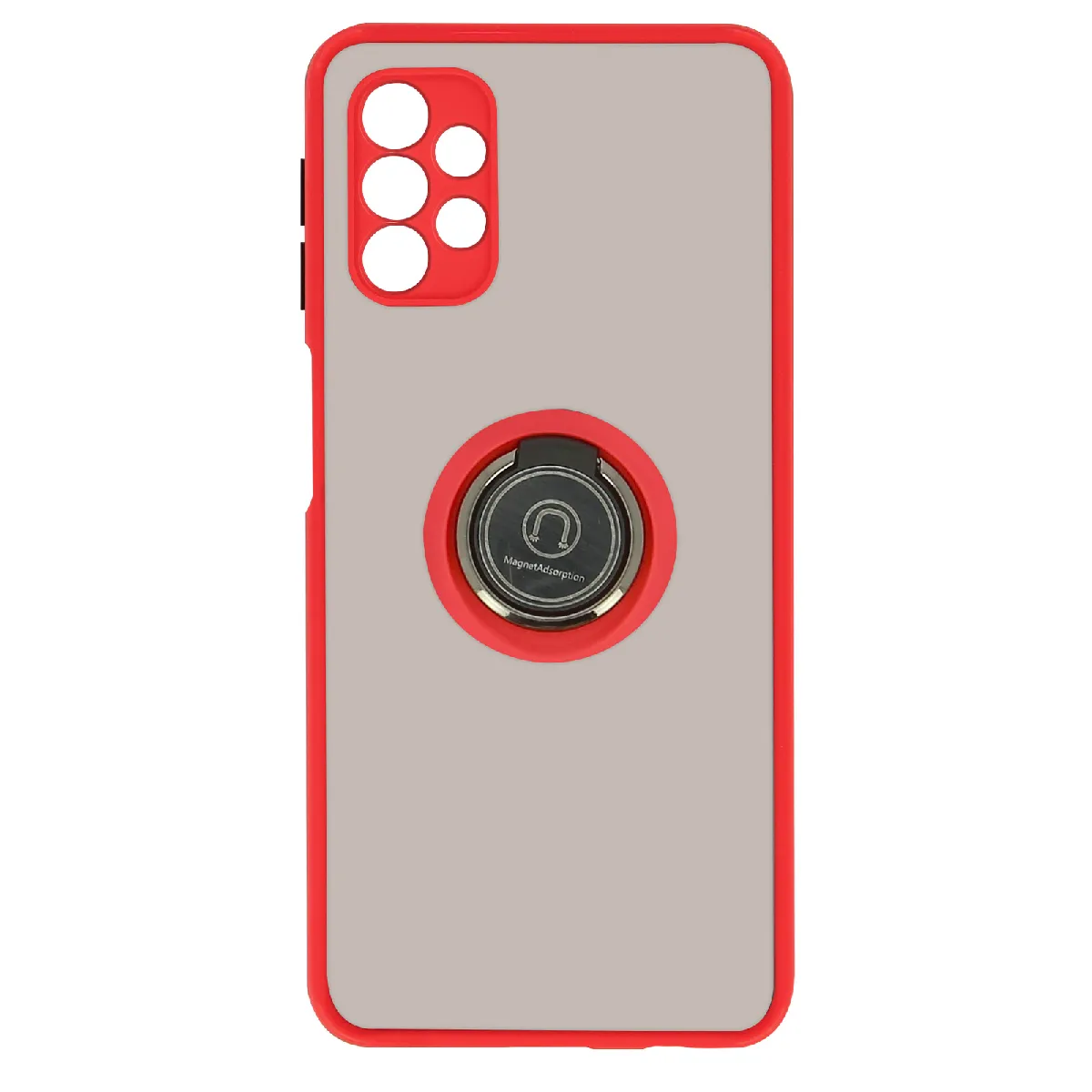 Avizar Rouge Coque Pour Samsung Galaxy A32 5G Bi-Matière Bague Métallique Fonction Support