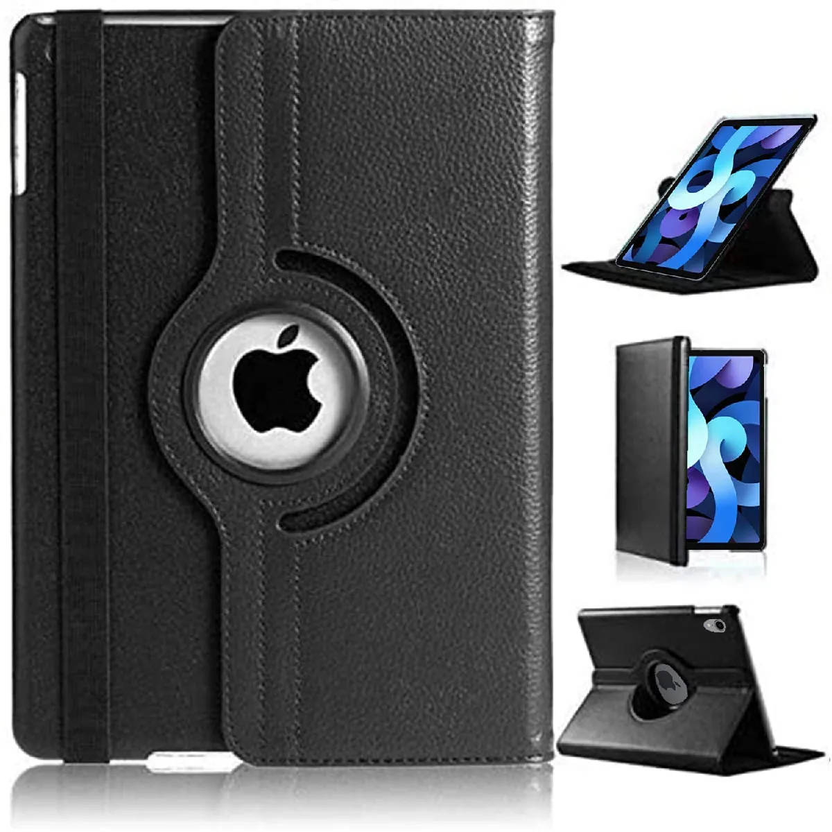 Xeptio Noir Étui Rotatif Pour Apple Ipad Air 4 - 10,9 Pouces
