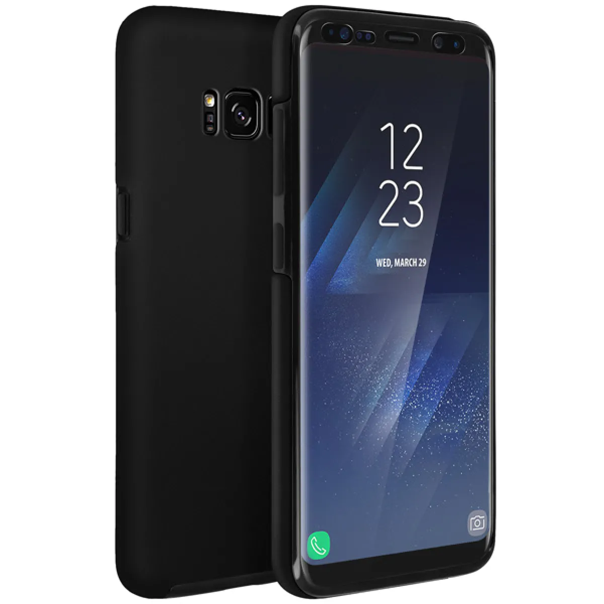Avizar Noir Coque Pour Samsung Galaxy S8 Protection Avant Silicone + Arrière Polycarbonate