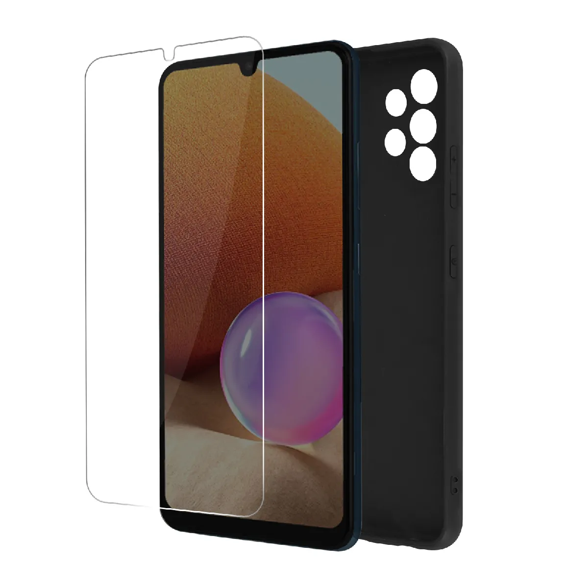 Avizar Noir Coque Samsung Galaxy A32 Souple Et Verre Trempé 9H - Neuf - Image 3