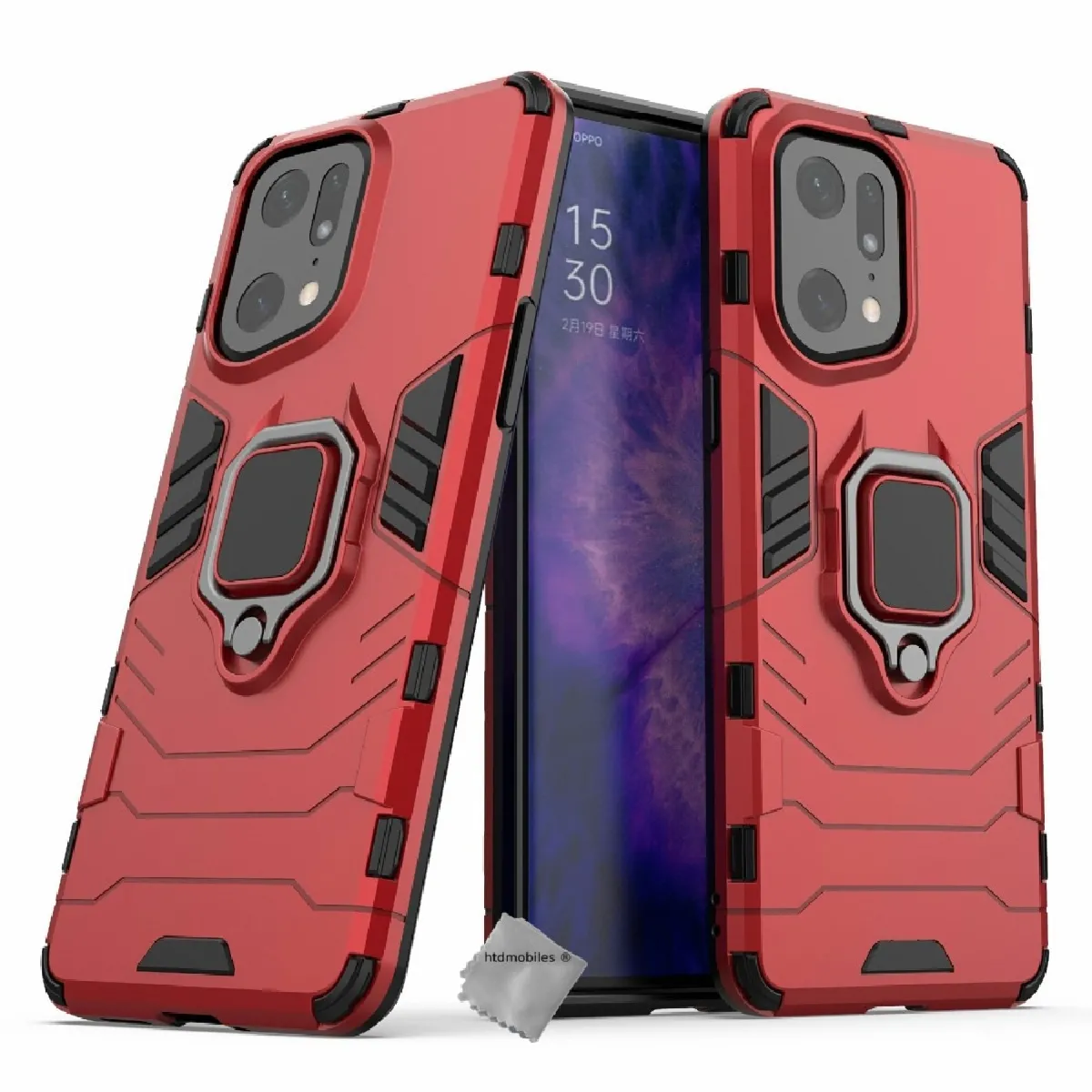 Htdmobiles Rouge Coque Rigide Antichoc Oppo Find X5 Pro 5G