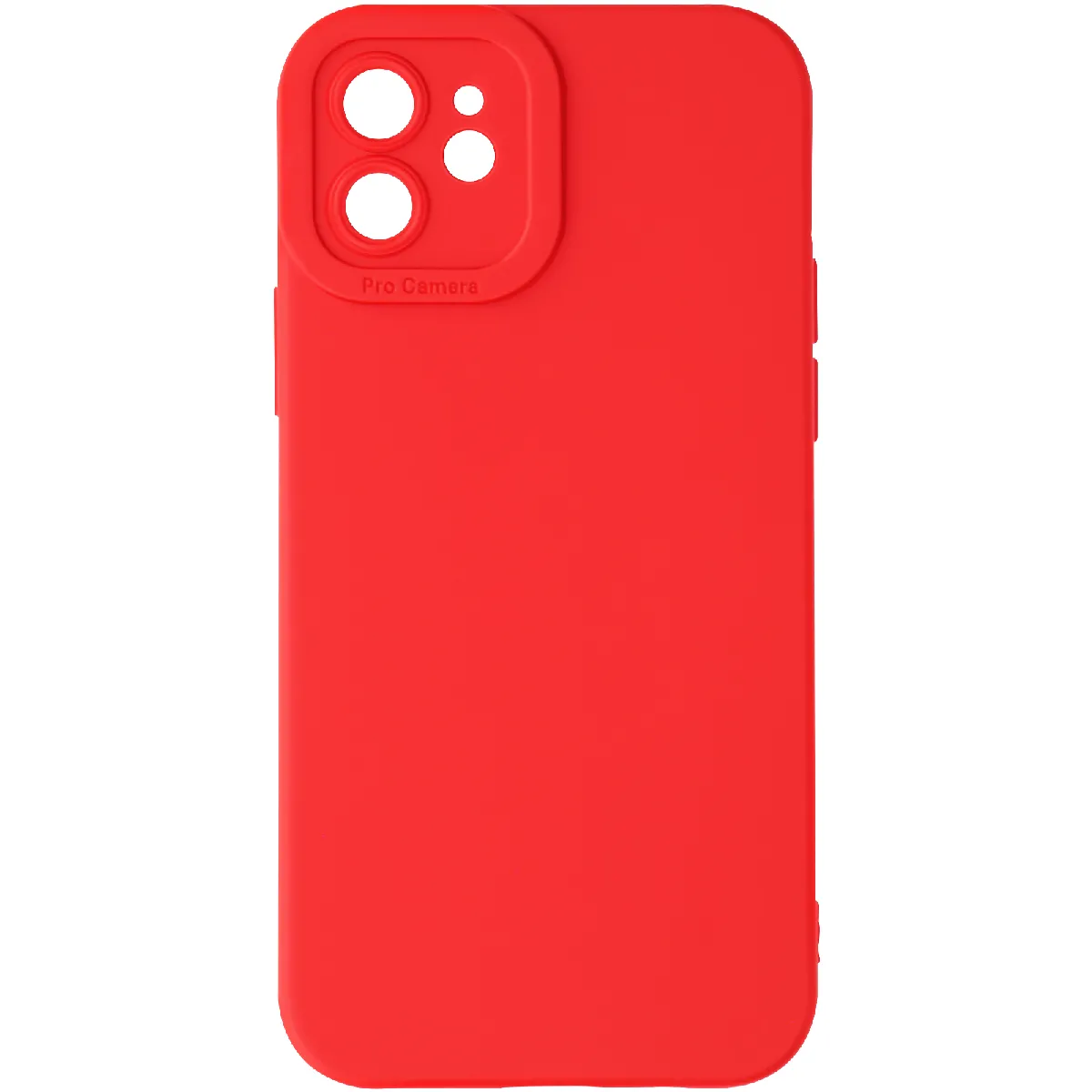 Avizar Rouge Coque Pour Iphone 12 Silicone Mat Protection Caméra
