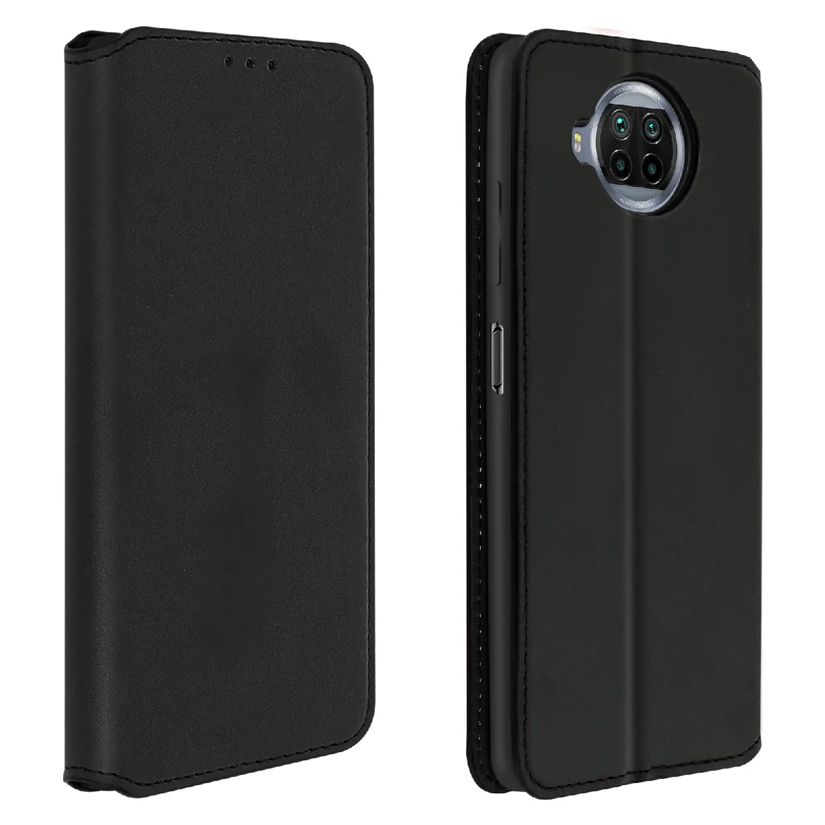 Avizar Noir Housse Pour Xiaomi Mi 10T Lite Étui Folio Portefeuille Fonction Support