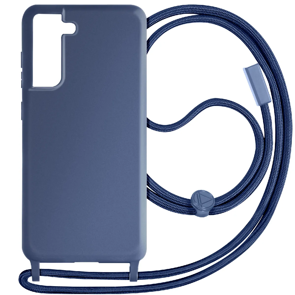 Avizar Bleu Coque Cordon Pour Samsung Galaxy S21 Fe Semi-Rigide Lanière 80Cm Nuit