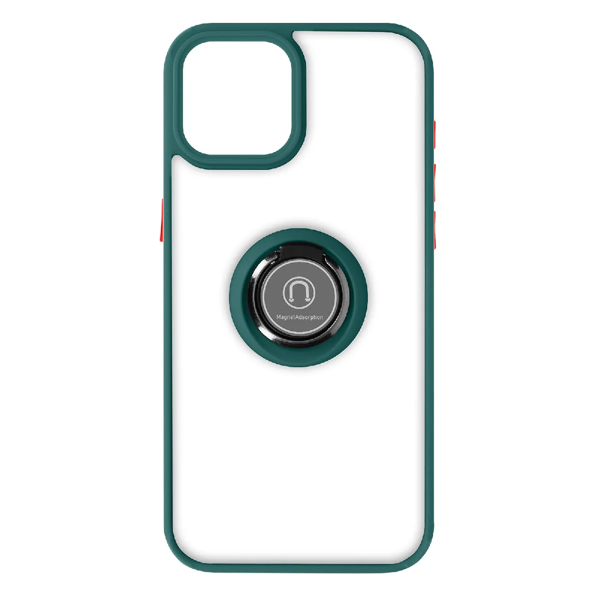 Avizar Vert Coque Pour Iphone 15 Plus Hybride Bague Métallique Support Vidéo Ringrip
