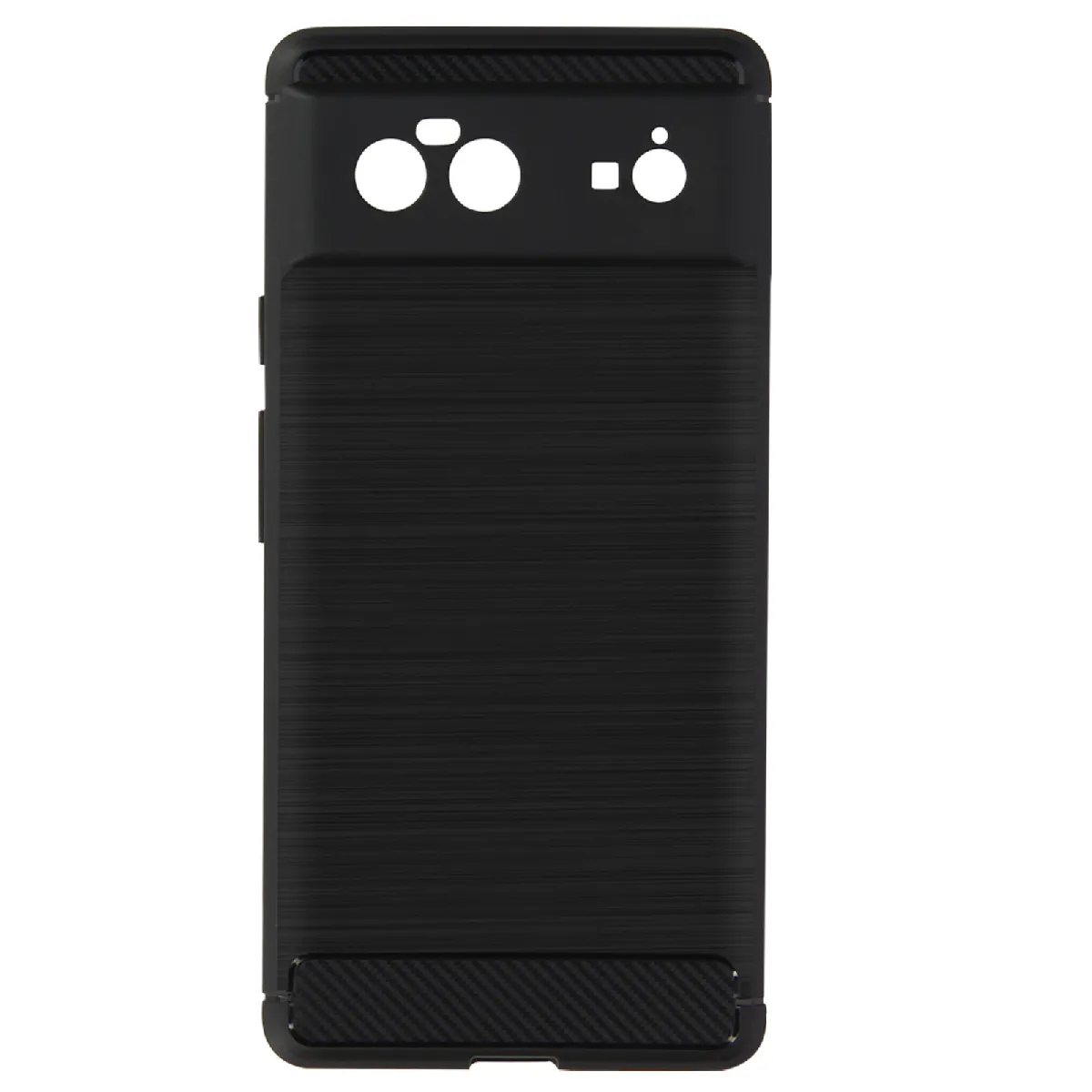 Avizar Noir Coque Pour Google Pixel 6 Souple Coins Renforcés Carbone Effet Brossé