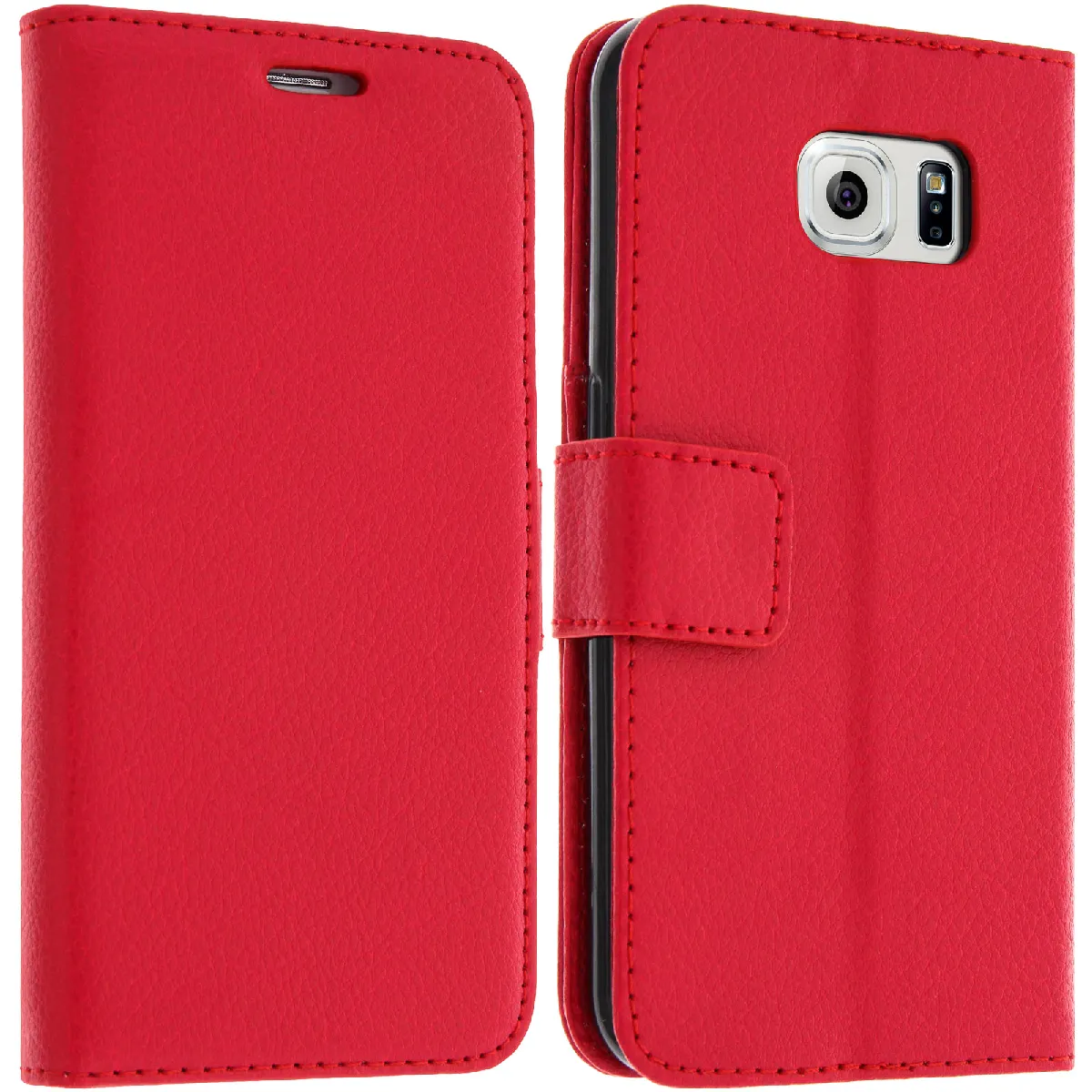 Avizar Rouge Housse Étui Pour Huawei Folio Portefeuille Pour Samsung Galaxy S6