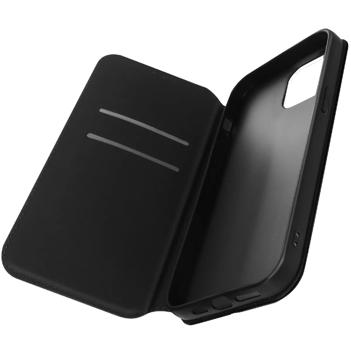 Avizar Noir Housse Folio Pour Iphone 14 Clapet Porte-Cartes Fonction Support Vidéo