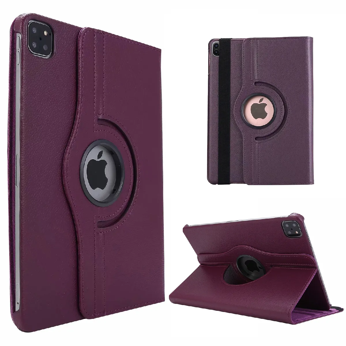 Xeptio Violet Housse Rotative En Similicuir Pour Apple Ipad Pro 2022 - 12,9 Pouces