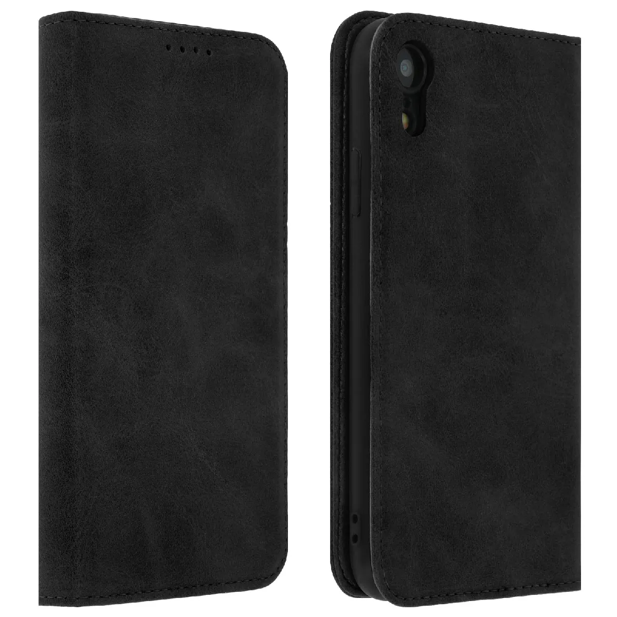 Avizar Noir Housse Pour Iphone Xr Étui Porte-Cartes Fonction Support Coque Silicone Gel