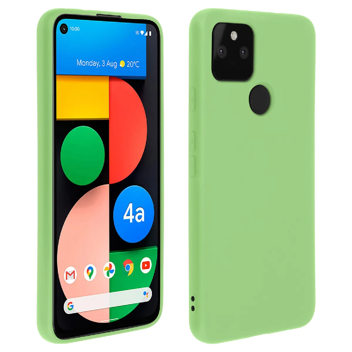Avizar Vert Coque Google Pixel 4A 5G Silicone Semi-Rigide Finition Soft Touch