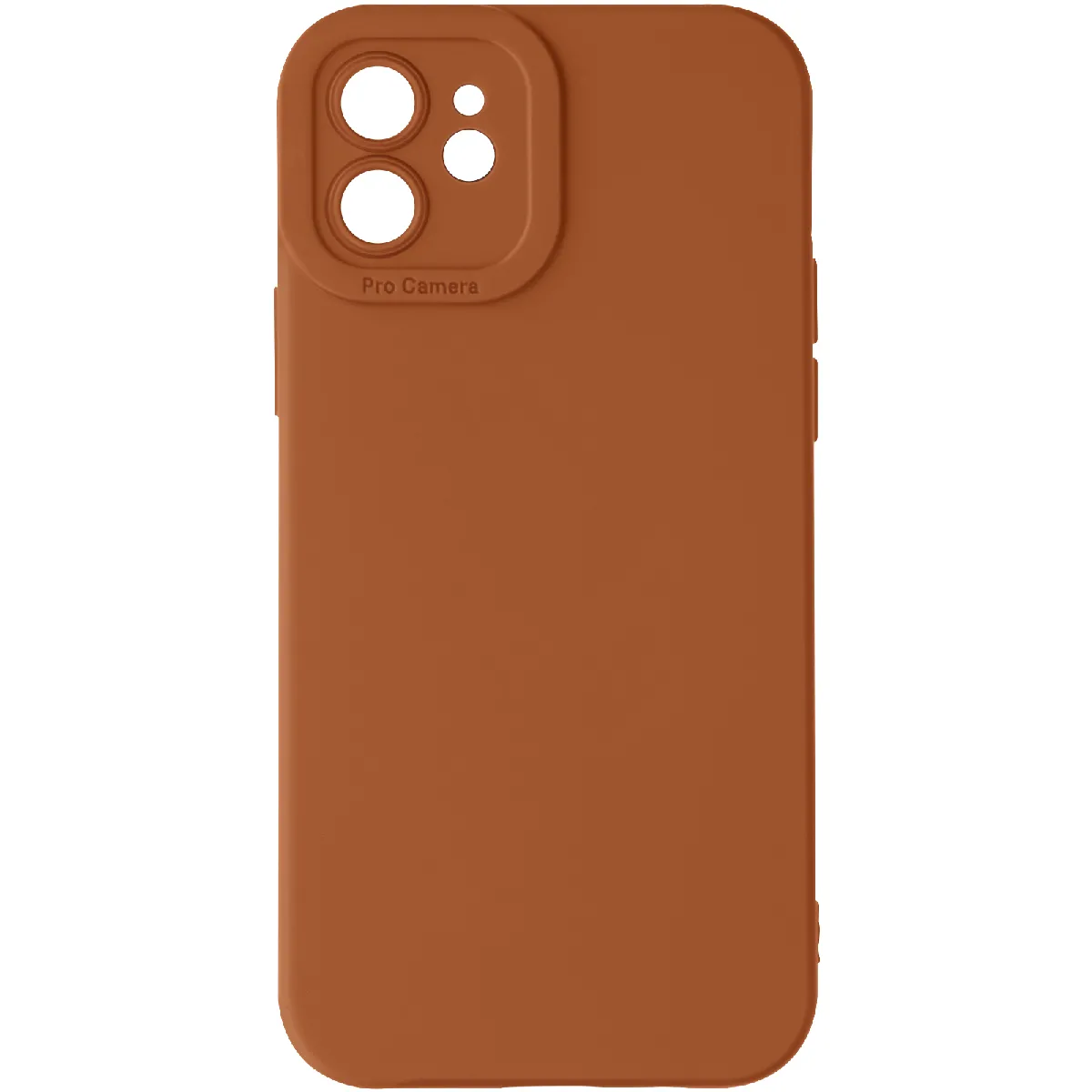 Avizar Marron/Clair Coque Pour Iphone 12 Silicone Mat Protection Caméra