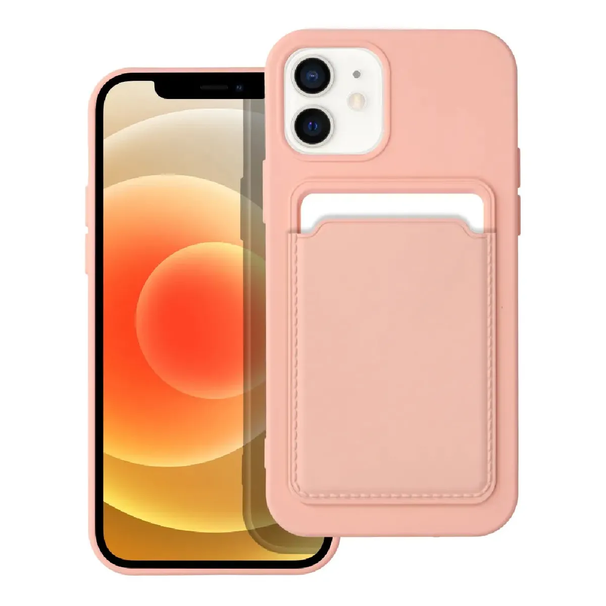 Little Boutik Rose Coque En Silicone Avec Porte-Cartes Apple Iphone 12 / 12 Pro