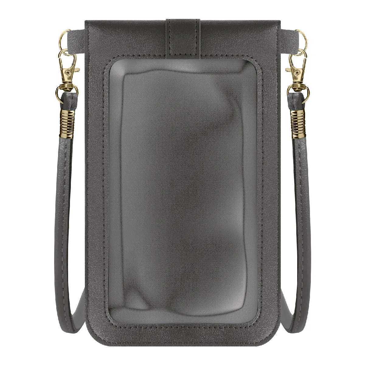 Avizar Sac Bandoulière pour Smartphone Fenêtre Tactile avec Sangle 1.40m Gris