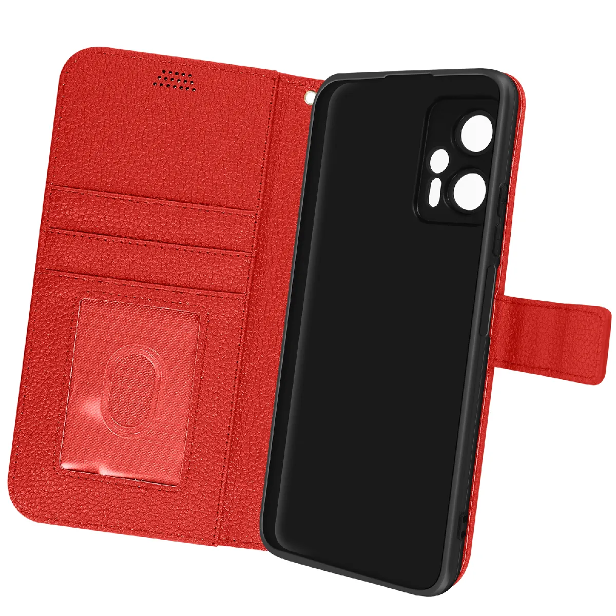 Avizar Rouge Étui Xiaomi Poco X4 Gt Clapet Portefeuille Support Vidéo Dragonne