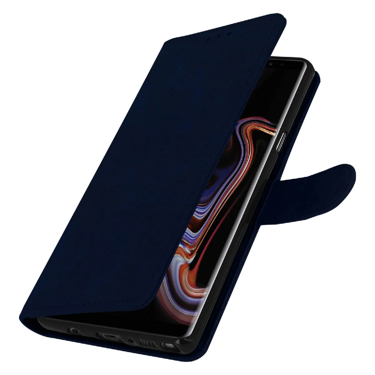 Avizar Bleu Housse Pour Samsung Galaxy Note 9 Étui Porte-Cartes Fonction Support Nuit