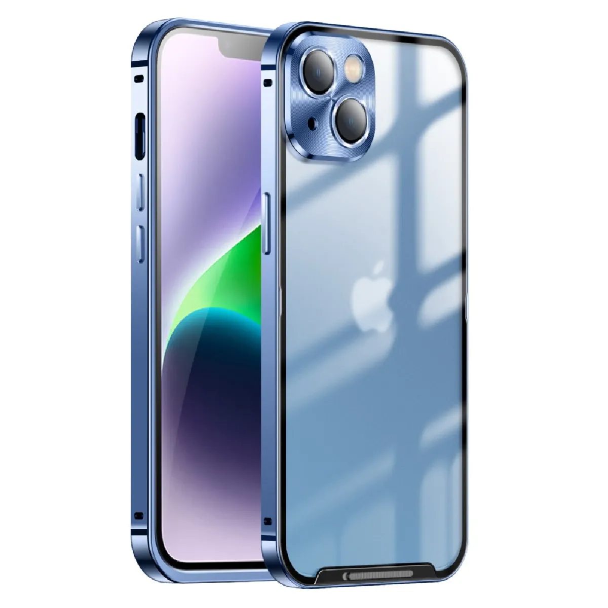 Générique Bleu Coque Avec Protection De L'objectif Apple Iphone 14