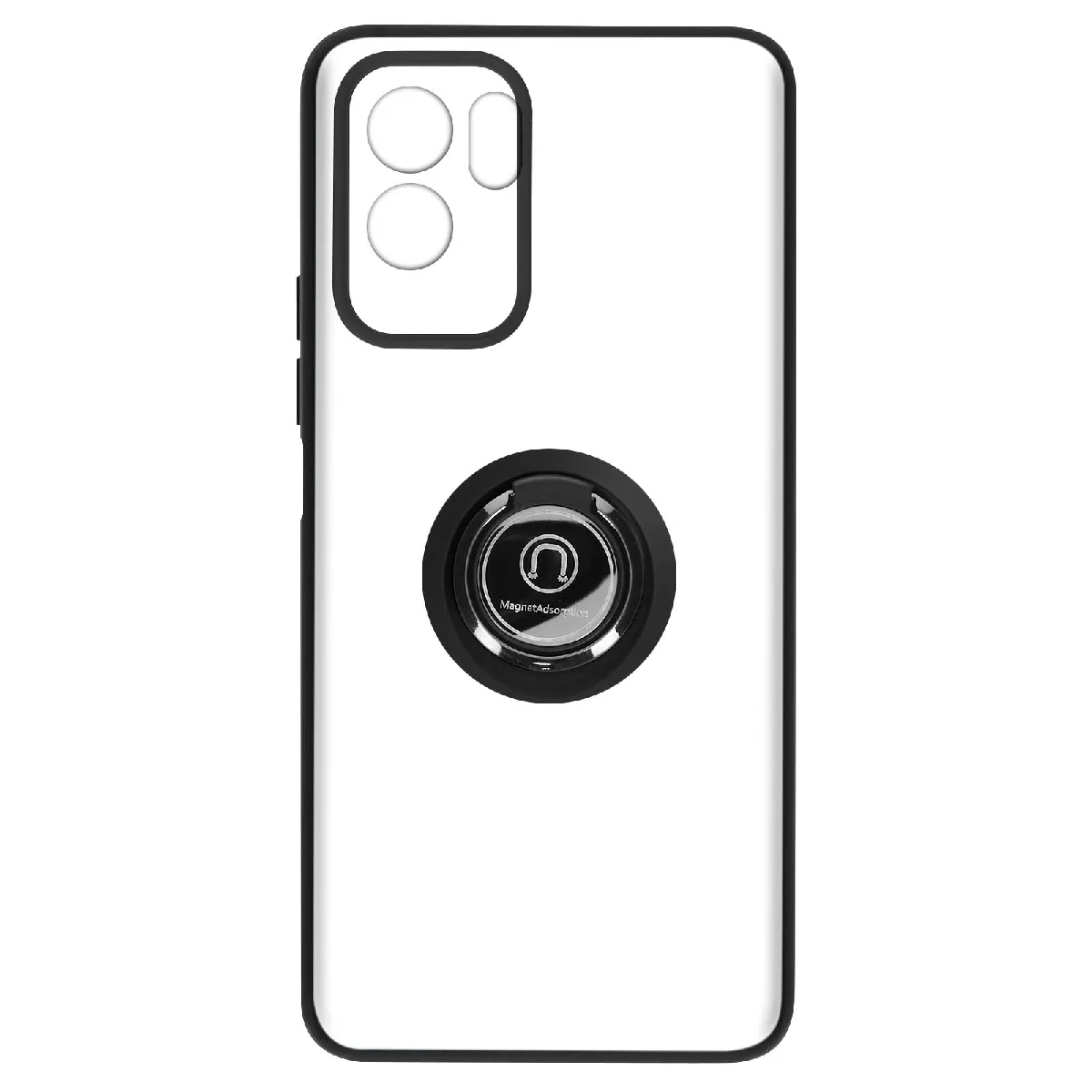 Avizar Noir Coque Pour Samsung Galaxy A23 5G / M23 5G Bi-Matière Bague Métallique Support Vidéo