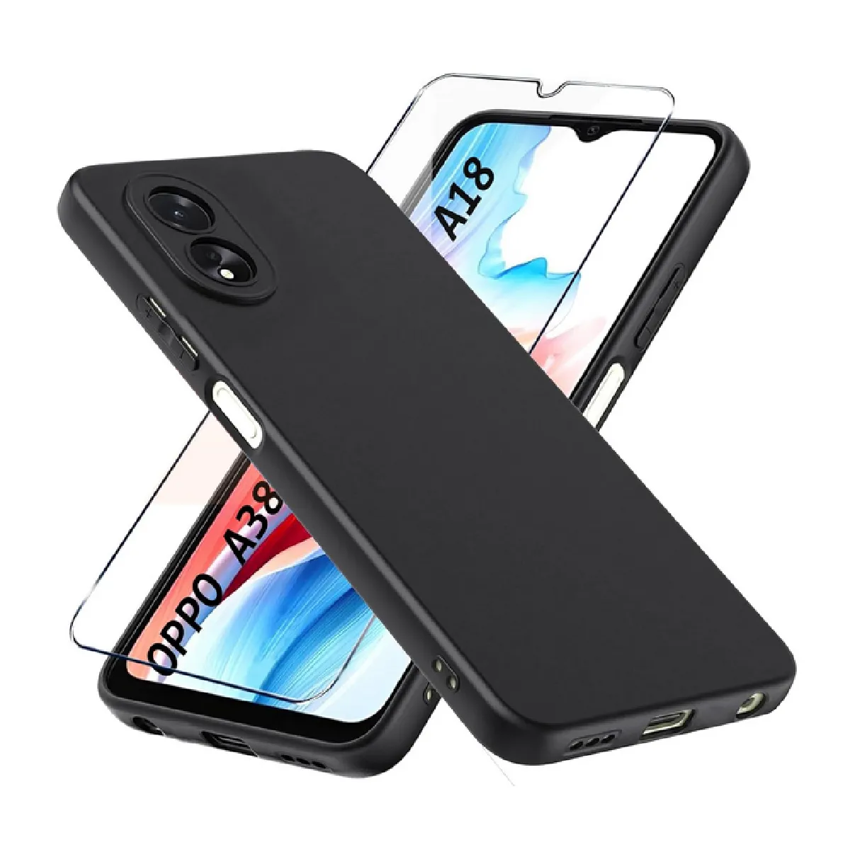 Htdmobiles Noir Coque Oppo A18/A38