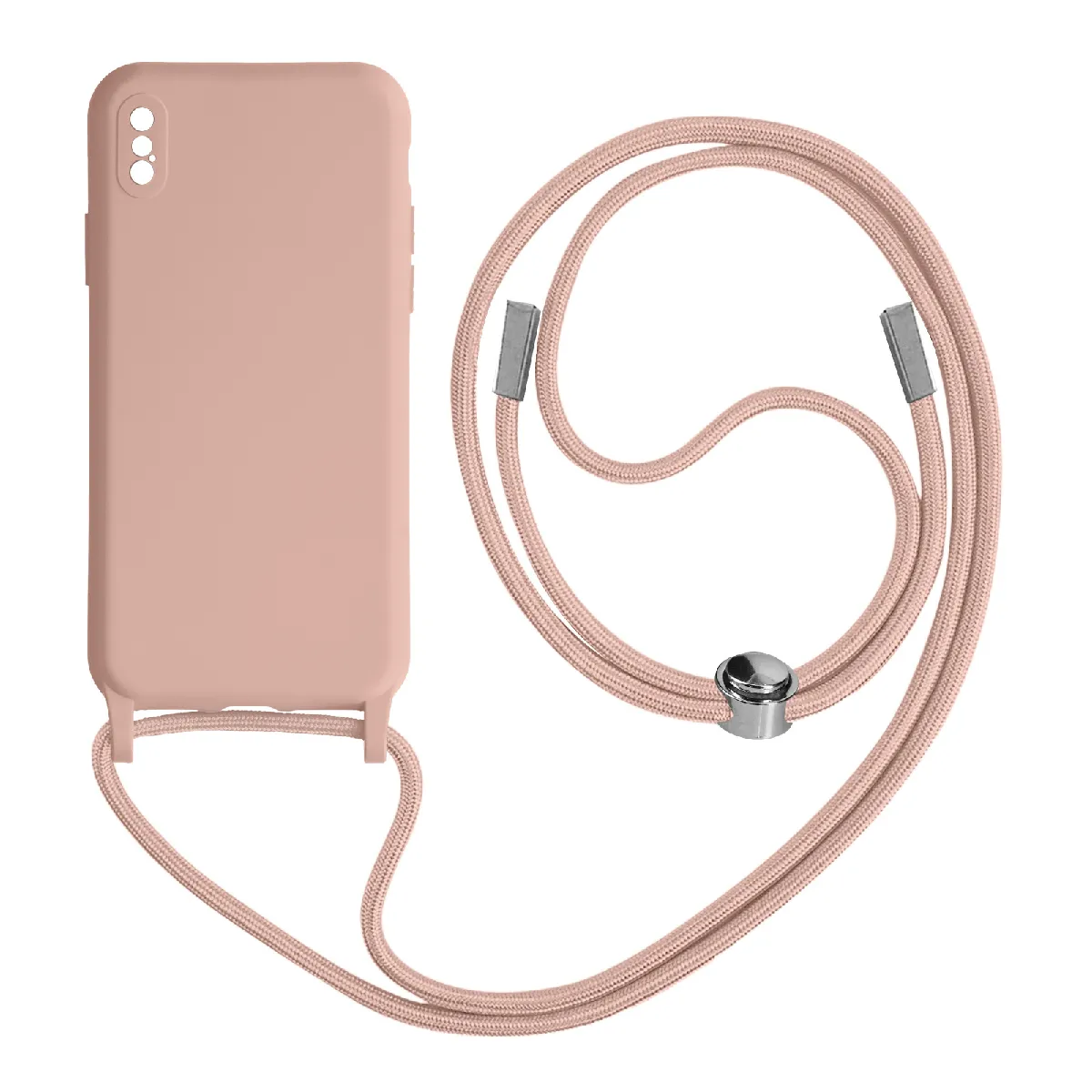 Avizar Rose Coque Cordon Pour Iphone X Et Xs Semi-Rigide Lanière Tour Du Cou 80Cm