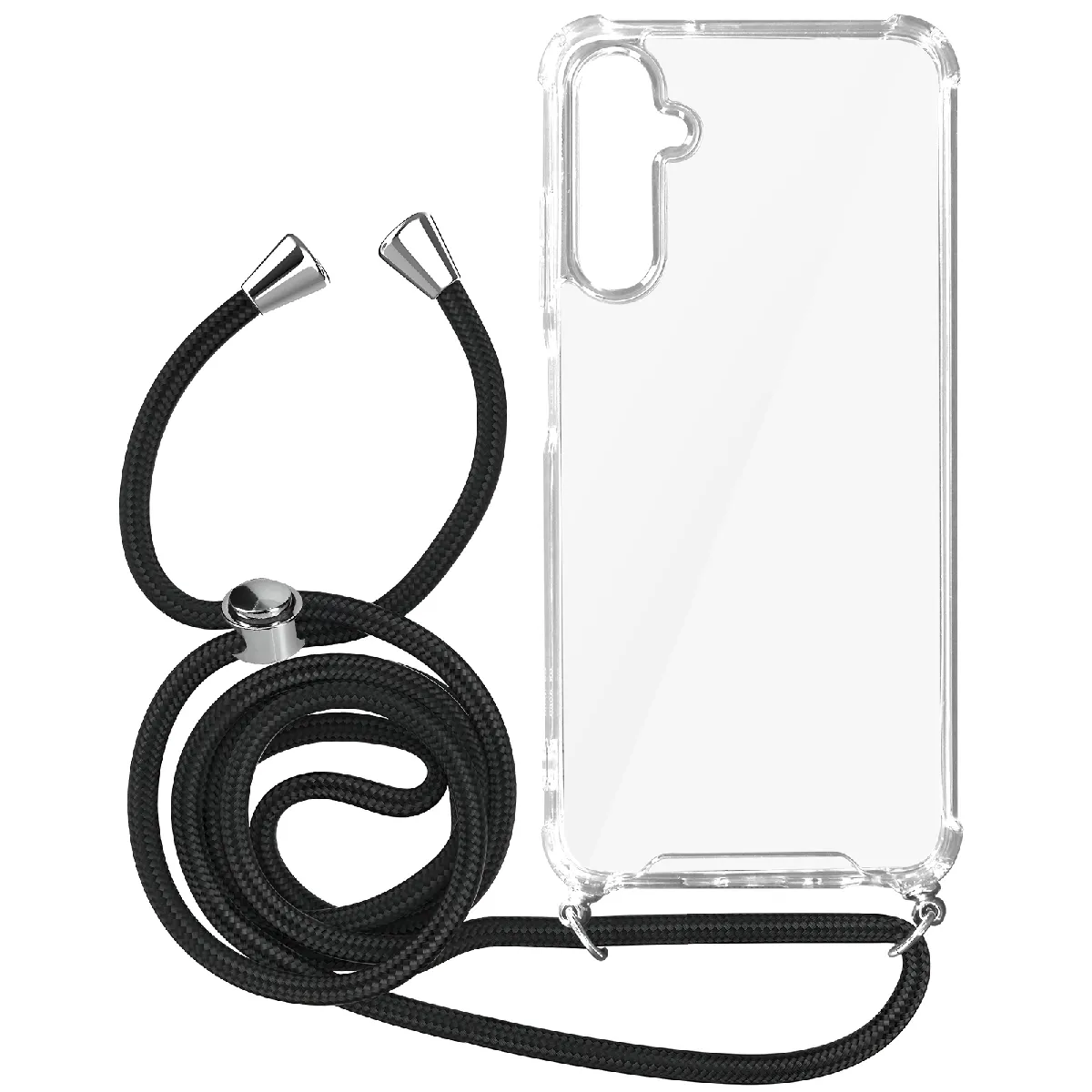 Avizar Coque Pour Samsung Galaxy A05s Silicone Coins Bumper Cordon 70Cm Transparent