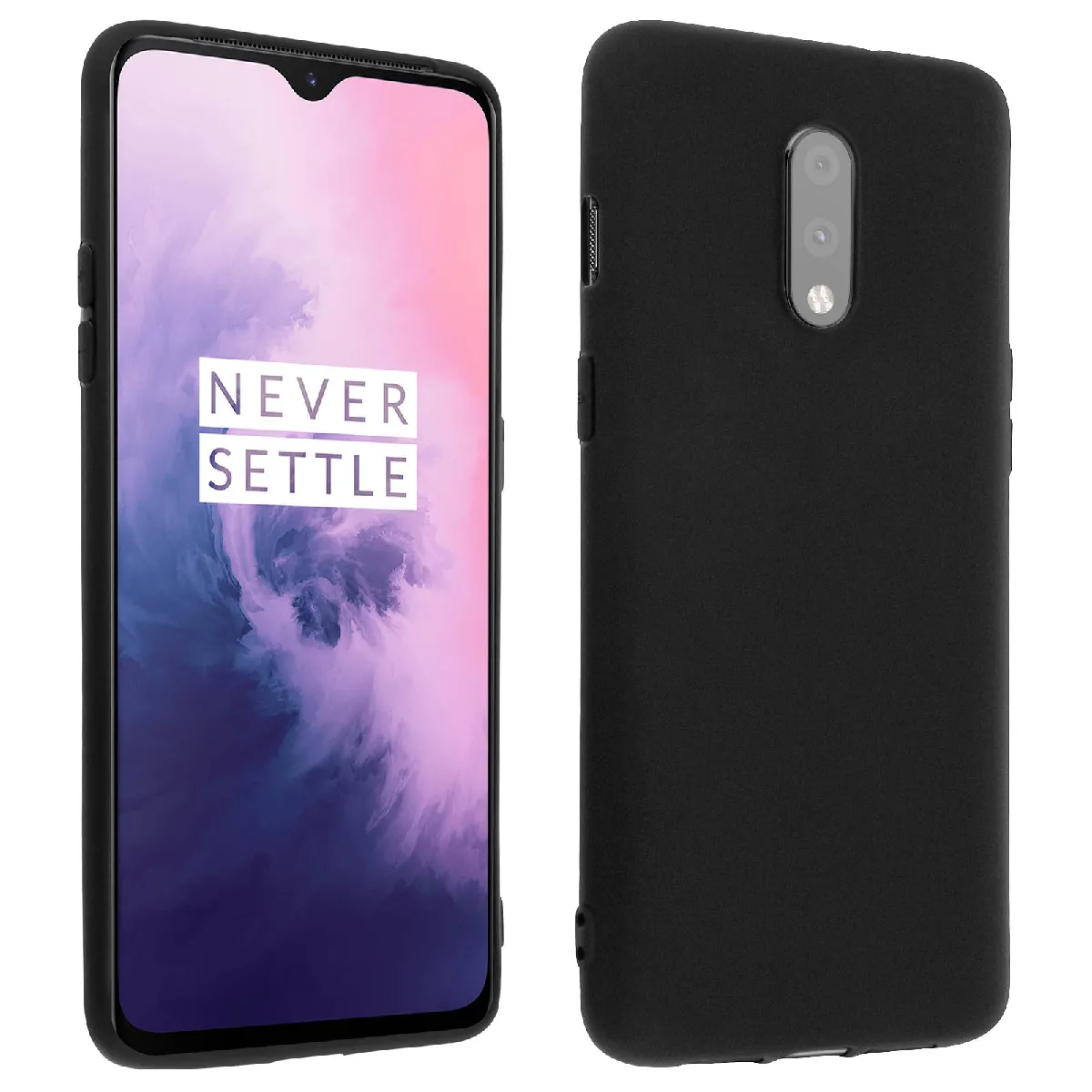 Avizar Noir Coque Pour Oneplus 7 Protection Silicone Gel Souple Ultra Fine
