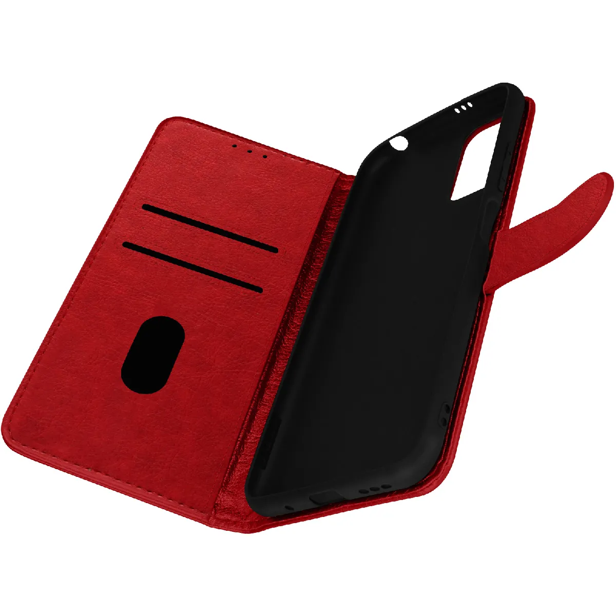 Avizar Rouge Étui Pour Xiaomi Redmi Note 10 5G Clapet Portefeuille Support Vidéo