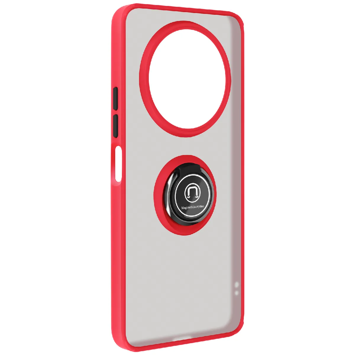 Avizar Rouge Coque Pour Xiaomi Redmi A3 Bague Métallique Fonction Support