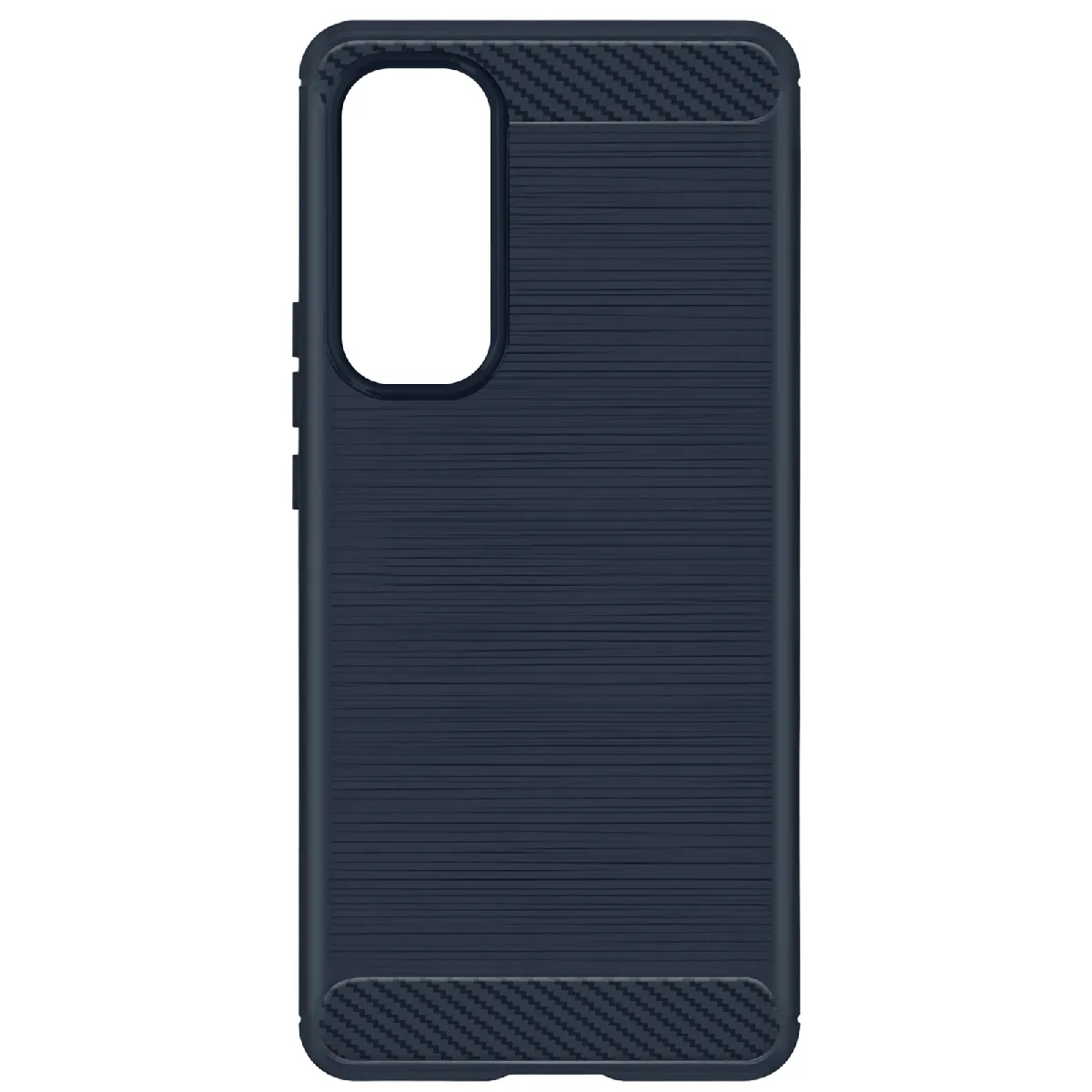 Avizar Bleu Coque Pour Samsung Galaxy A55 Flexible Effet Carbone Nuit