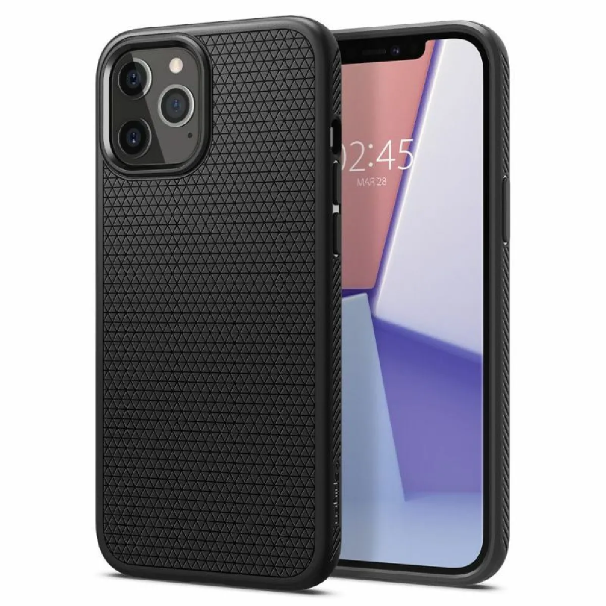 Spigen - Liquid Air - Coque pour iPhone 12 / 12 Pro - 6.1 pouces - Noir Mat - Image 4