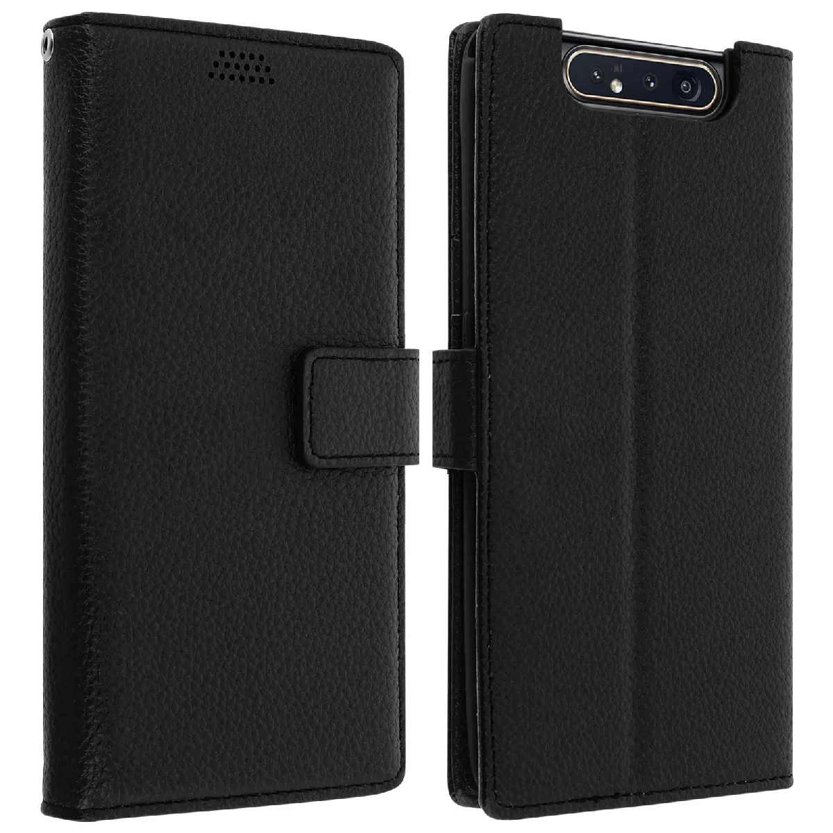 Avizar Noir Housse Pour Samsung Galaxy A80 Étui Folio Portefeuille Soft Touch Support Vidéo