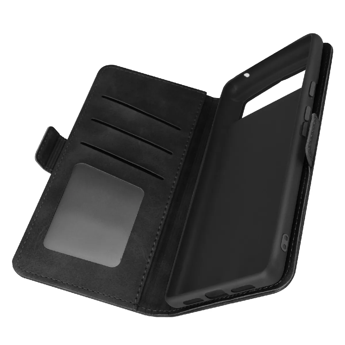 Avizar Noir Étui Pour Google Pixel 6 Portefeuille Support Vidéo Languette Magnétique