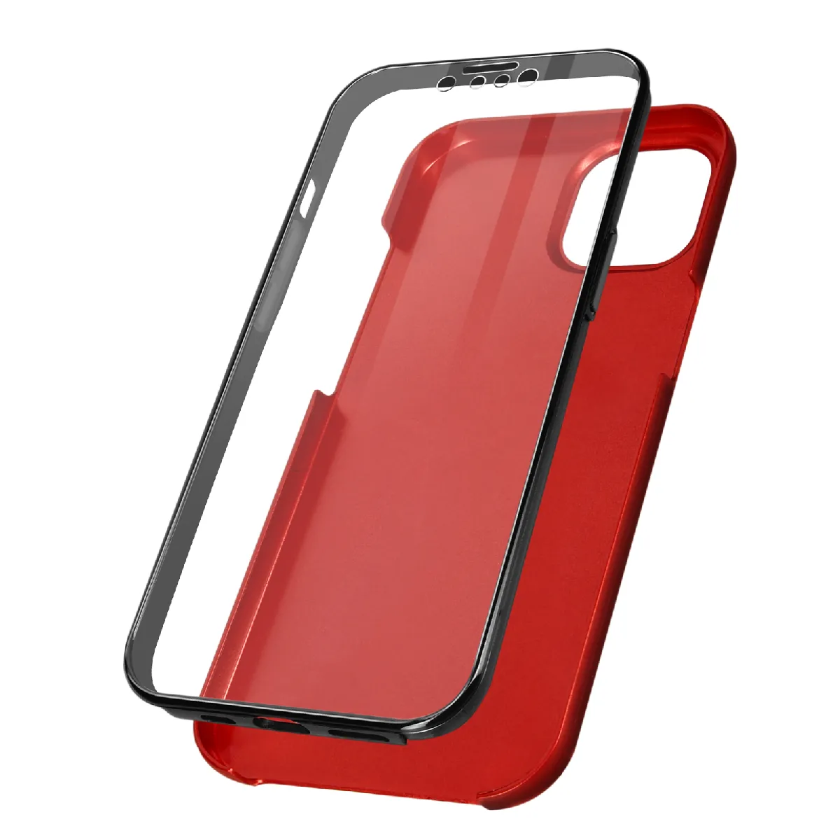 Avizar Rouge Coque Iphone 13 Pro Arrière Rigide Et Avant Souple - Image 2