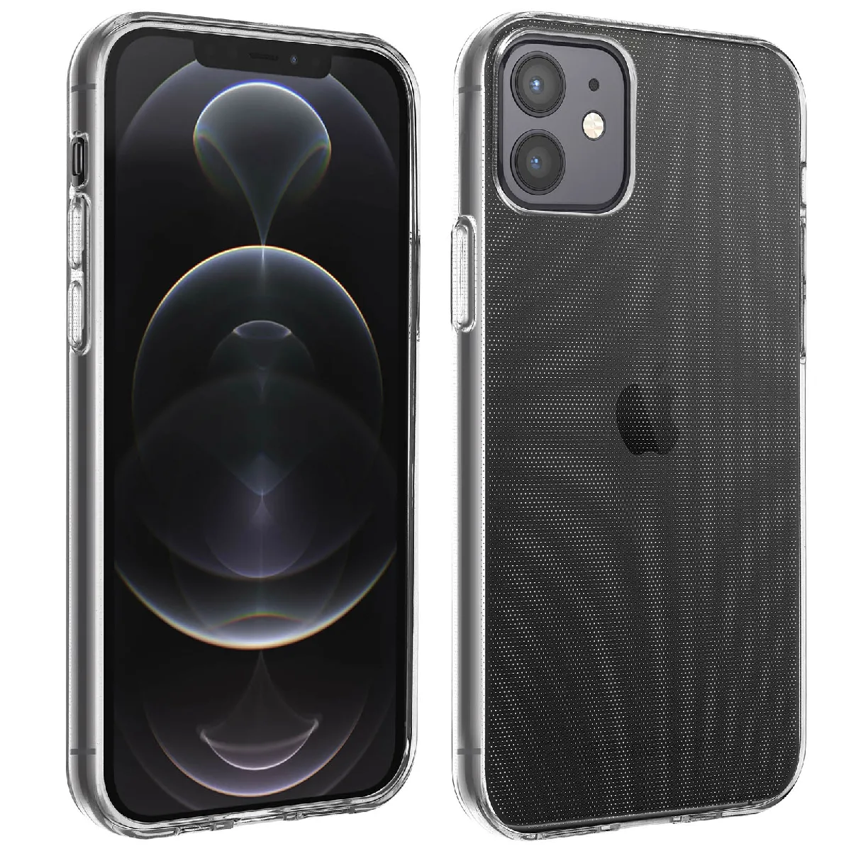 Avizar Coque Iphone 12 / 12 Pro Silicone Gel Flexible Ultra-Fine Et Légère Transparent