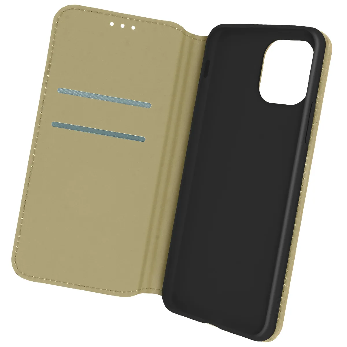 Avizar Doré Housse Folio Pour Iphone 12 Pro Max Portefeuille Fonction Support Vidéo E