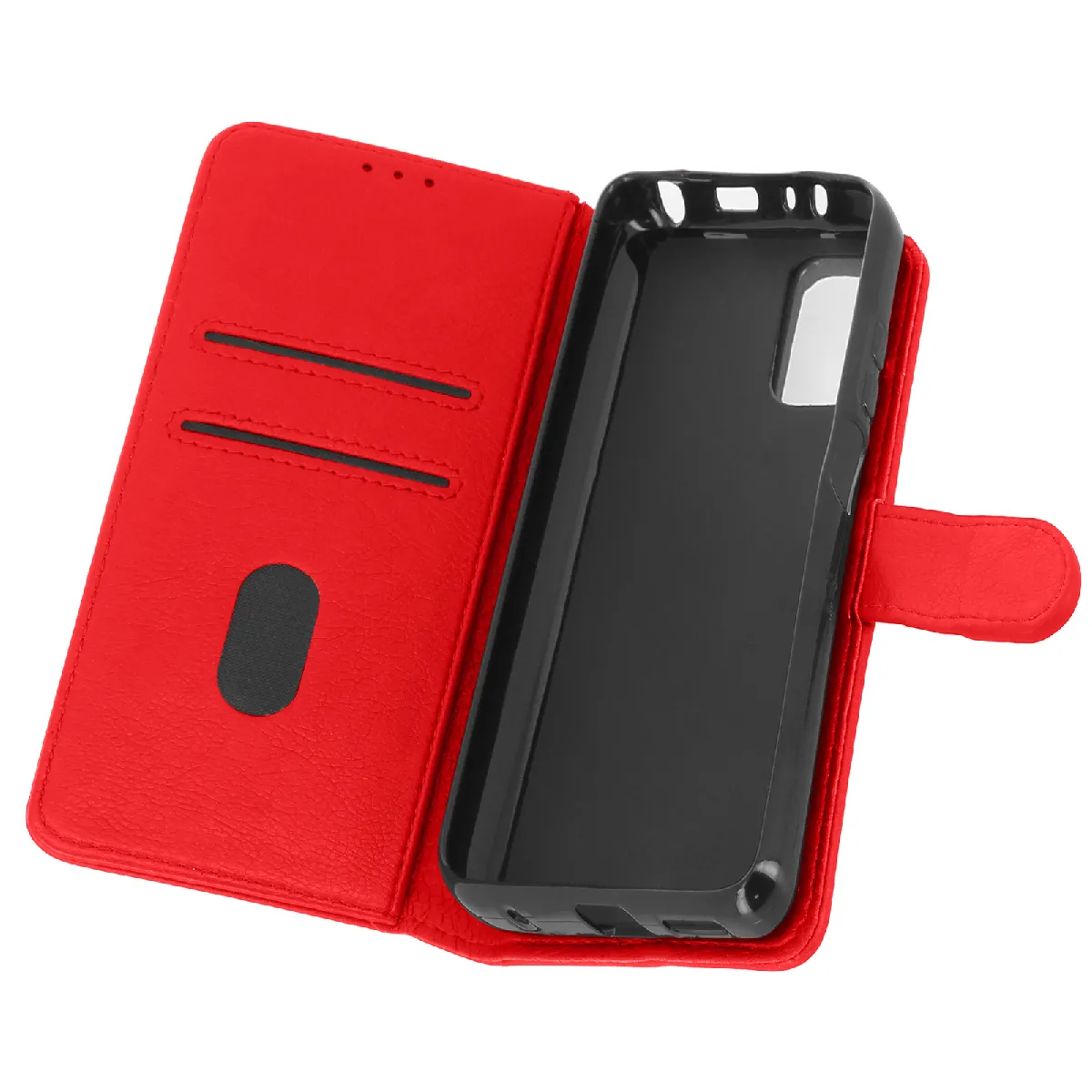 Avizar Rouge Étui Pour Xiaomi Redmi Note 10 Pro Protection Porte-Carte Fonction Support